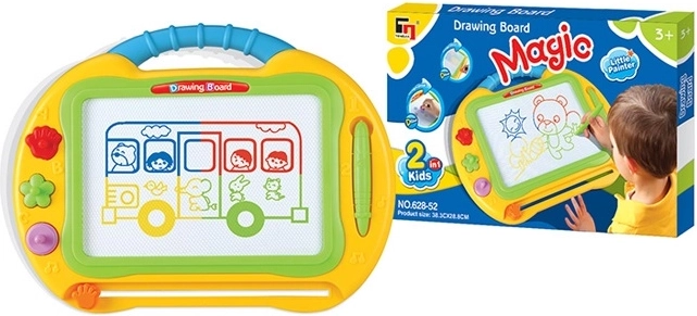 2 az 1-ben rajztábla bőröndben – sárga