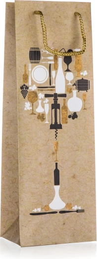 Üveg motívumos díszzacskó palackhoz 12 × 35 × 9 cm