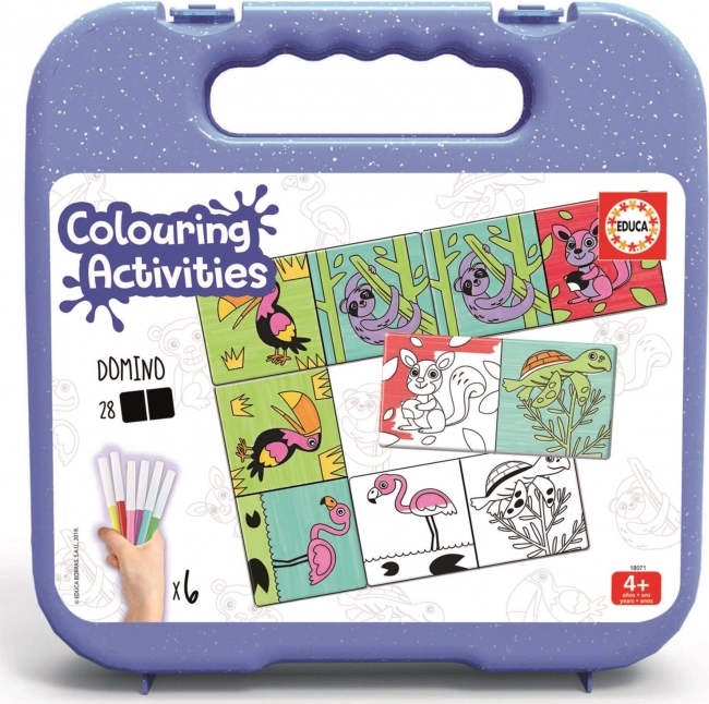 Kiszínezhető dominó Állatkák filctollakkal