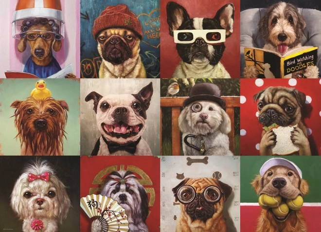 Szórakoztató kutyák puzzle 1000 darabos