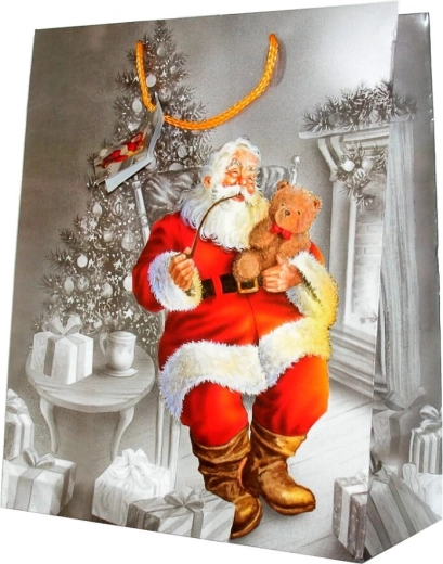 Nagy karácsonyi ajándéktáska Santa Claus (5 minta) - 1 db