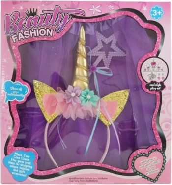 Gyerek unikornis jelmezkészlet – tütü szoknya, hajpánt és varázspálca