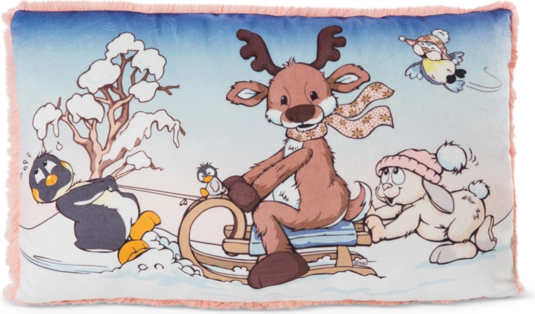NICI Winter Friends párna zöld 43 × 25 cm