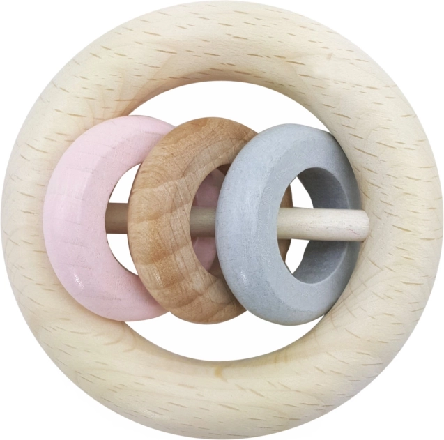 Hess csörgő három gyűrűvel rózsaszín