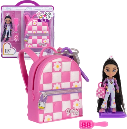 Disney ILY 4Ever Tote-ily Teenies divatos mini baba Daisy motívummal és kiegészítőkkel
