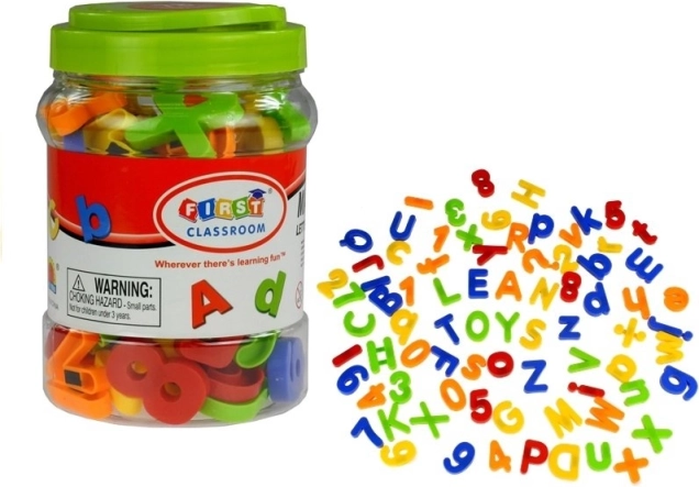 Mágneses betűk és számok dobozban 78 elem