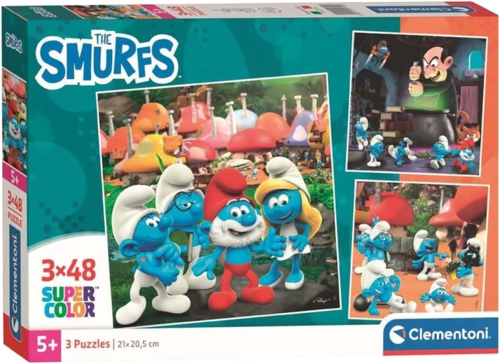 Hupikék törpikék puzzle 3×48 darab