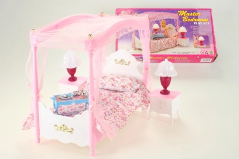 Glorie baldachinos babaágy világító lámpákkal