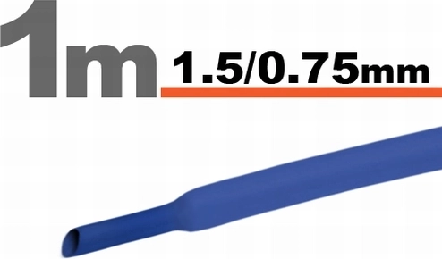 Kék zsugorcső 1,5 / 0,75 mm