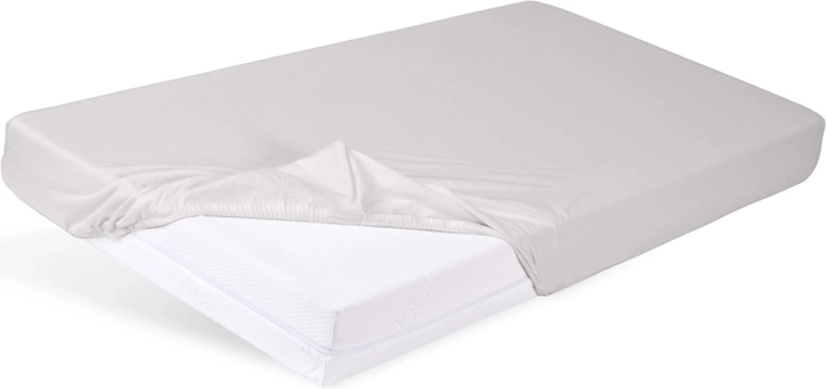 Babymatex gumis jersey lepedő kiságyba 60 × 120 cm, világosszürke