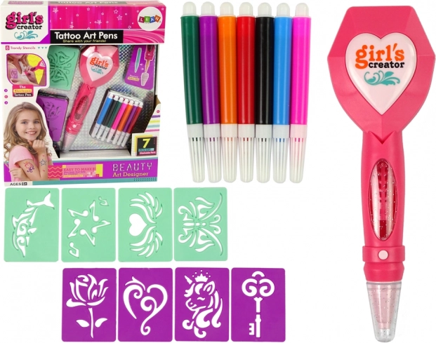 Ideiglenes tetoválókészlet elektronikus tollal és sablonokkal