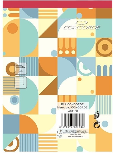 CONCORDE A6 jegyzettömb, vonalas 8 mm, 50 lap