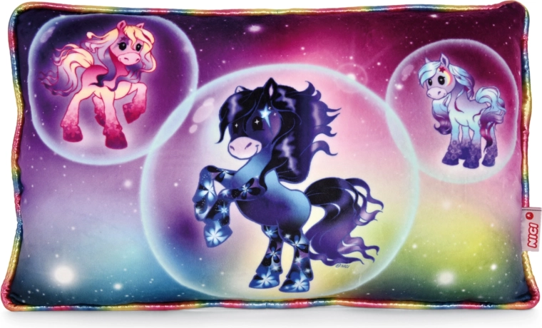 NICI Pony Starflower párna 43 × 25 cm zöld