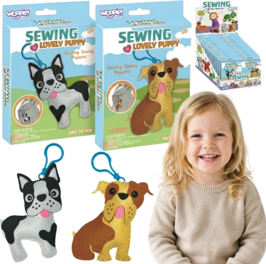 Woopie Sewing Lovely Puppy – varrókészlet gyerekeknek (DIY kutyus kulcstartó)