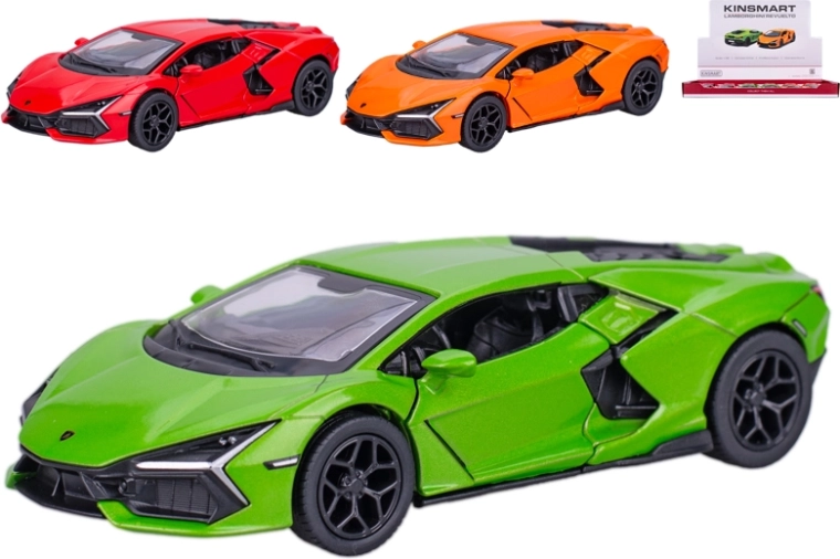 Kinsmart Lamborghini Revuelto fém modell 1:38 nyitható ajtókkal