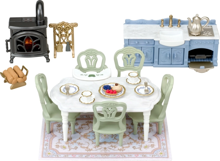 Sylvanian Families elegáns étkező kandallóval