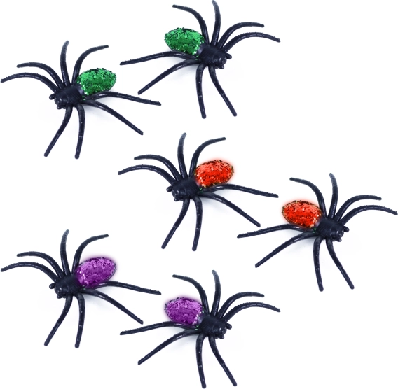 Csillámos pók dekoráció 3 színben