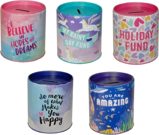 Fém persely feliratokkal gyerekeknek