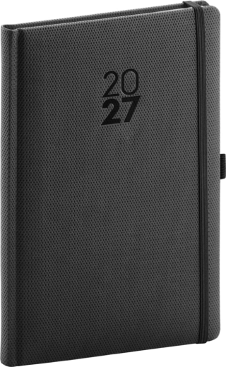 Notique Diamante 2027 heti határidőnapló, fekete, 15 × 21 cm