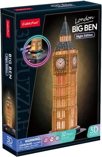 3D Puzzle LED éjszakai kiadás: Big Ben
