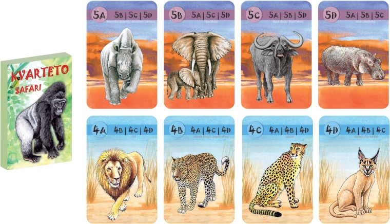 Safari kvartett kártyák