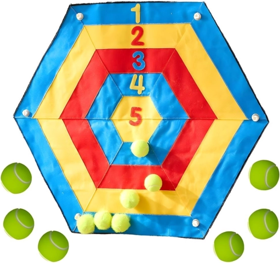 Masterkidz hatszögletű tépőzáras célpont dobáláshoz és számolás tanulásához