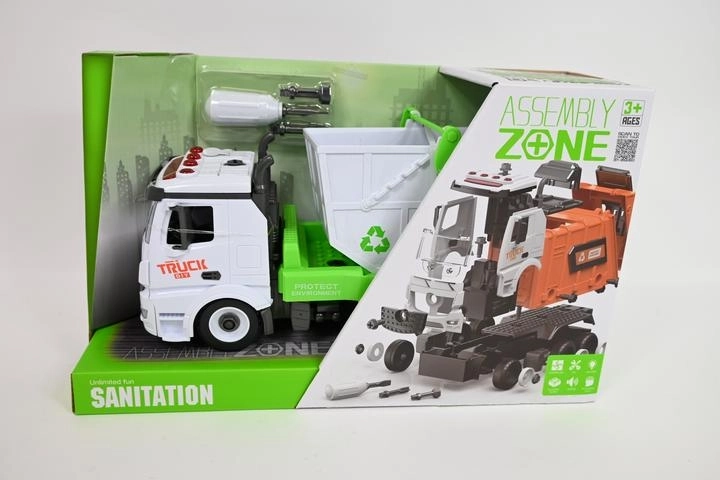 Gyermek szemétszállító autó csavarozható konténerrel