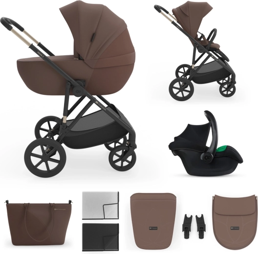 Kombinált 3 az 1-ben babakocsi Kinderkraft Prime 3 velvet mocca