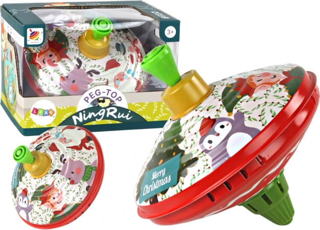 Hagyományos fém pörgettyű Mikulás motívummal