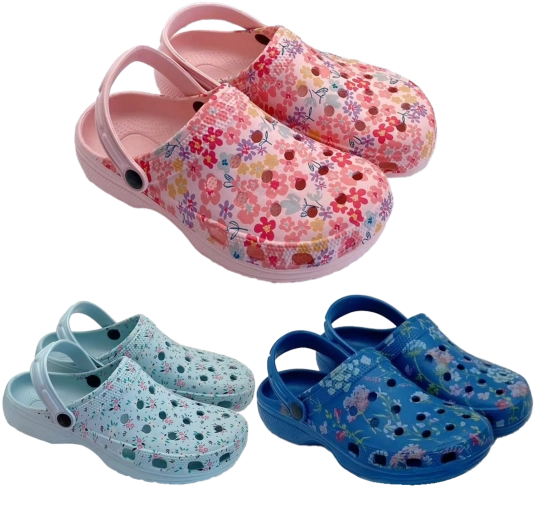 Női EVA habból készült kerti papucs virágmintával