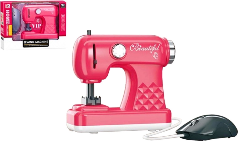 Rózsaszín gyerek varrógép fénnyel