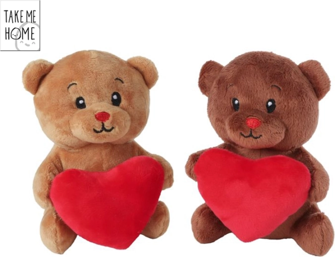 Plüss mackó szívecskével 15 cm Take Me Home