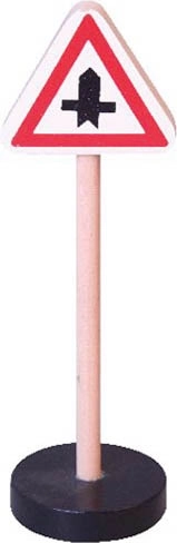 Fa közlekedési tábla - főút és mellékút