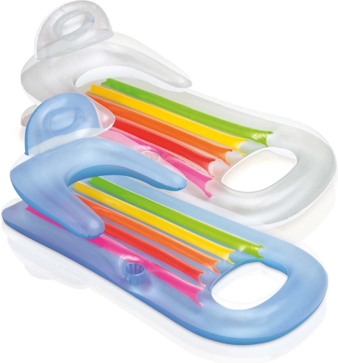 Felfújható 2 az 1-ben vízi nyugágy és fotel 160 × 85 cm Intex King Cool, ezüst