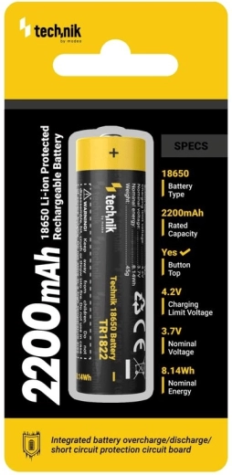 Technik TR1822 tölthető 18650 akkumulátor 2200 mAh 3,7 V