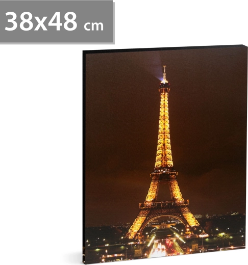 LED-es Eiffel-torony kép, 38 × 48 cm