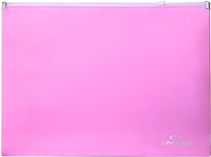 A4-es, pasztell rózsaszín, cipzáras irattartó mappa CONCORDE