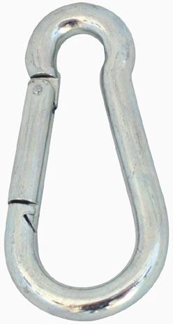 Acél karabiner 90 × 8 mm, horganyzott, csomag 10 db