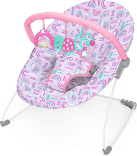 Bright Starts Confetti Rainbow Bouncer pihenőszék játékokkal