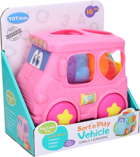 Busz formájú illesztőjáték 16 cm