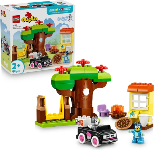 LEGO DUPLO Bluey építőjáték: Pizzázás Muffinnal és Bluey-val