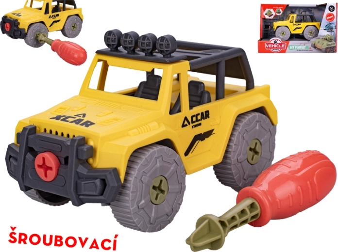 Terepjáró csavarozós autó 13,5 cm tartozékfejekkel