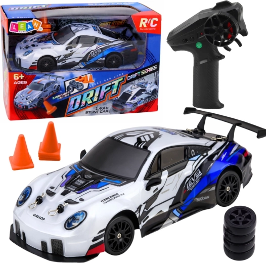RC driftelő autó 1:24, 2,4 GHz, 4WD, LED – kék