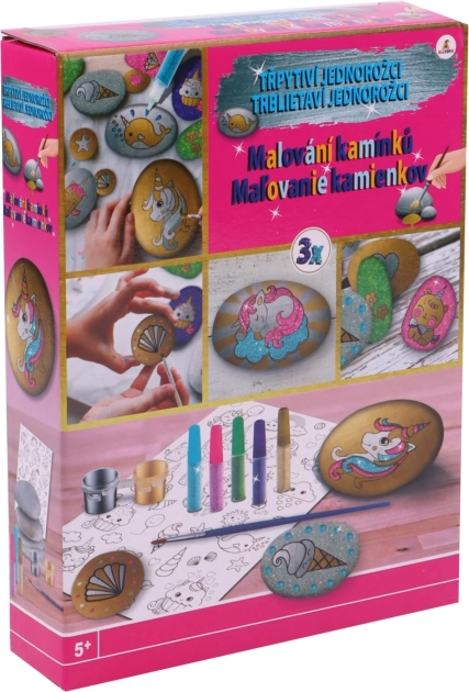 Kavicsfestés – csillámos egyszarvú