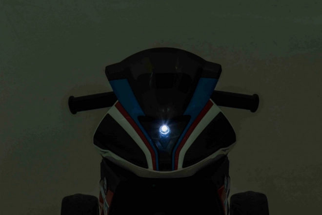 BMW HP4 akkumulátoros gyerek motor Kék + 3 kerék + LED + MP3 USB + ökobőr