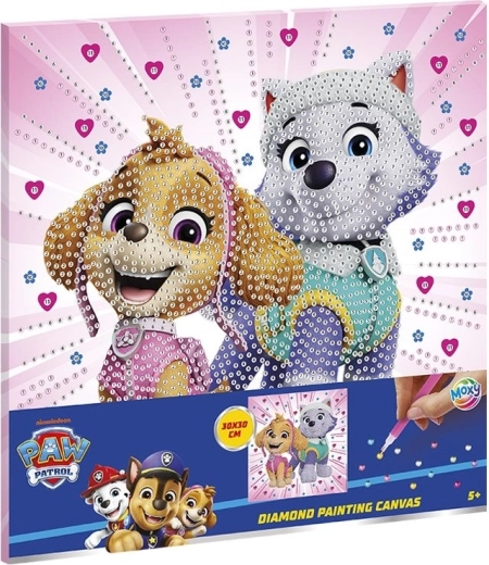 Gyémántszemes vászonfestés PAW PATROL 30 × 30 cm