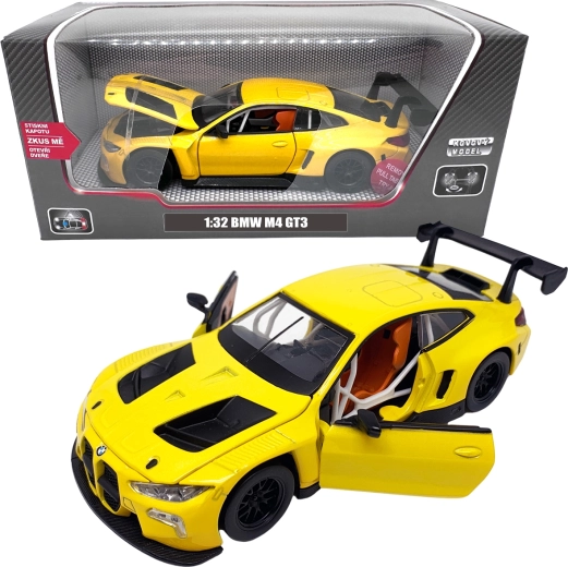 Fém modell BMW M4 GT3 1:32 sárga