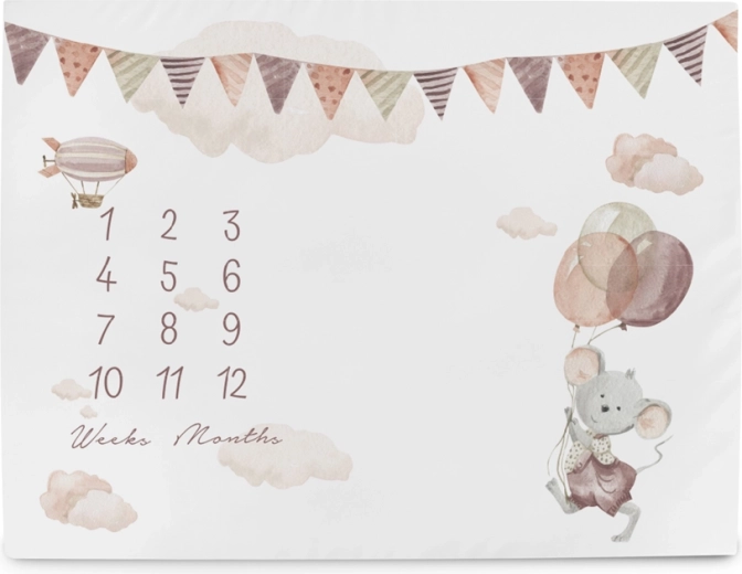 Ceba Baby mérföldkő fotóalátét basic mouse 92 × 72 cm
