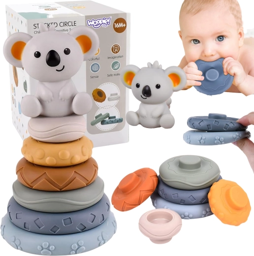 Woopie Baby oktatási piramis és koalás rágóka 2 az 1-ben