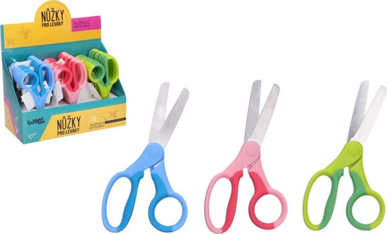 Balkezes olló 13 cm – kétszínű